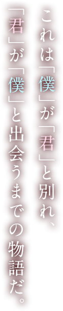 これは「僕」が「君」と別れ、「君」が「僕」と出会うまでの物語だ。